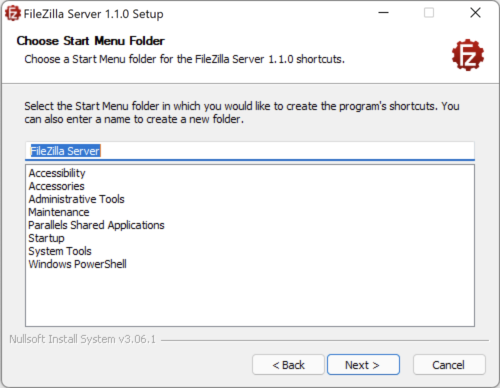 filezilla server install