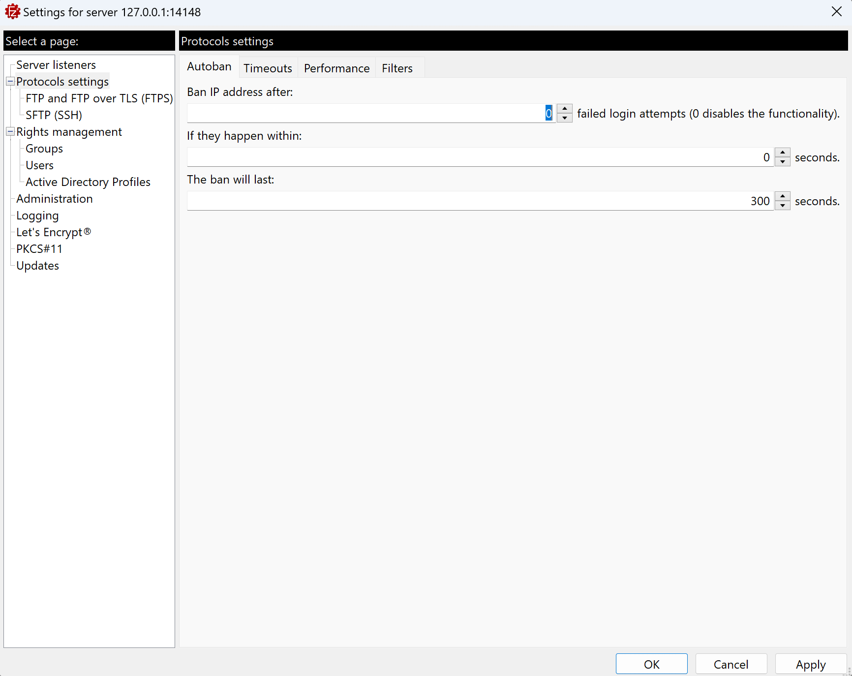 How to Configure Autoban with FileZilla Server/FZPES - FileZilla Pro