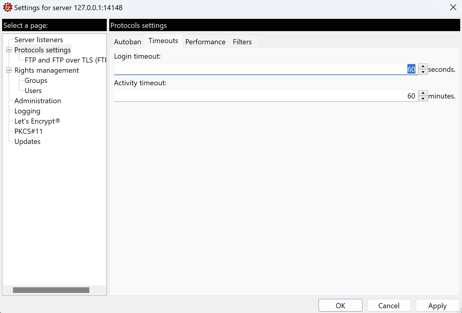 How to Set Timeout with FileZilla Server/FZPES - FileZilla Pro