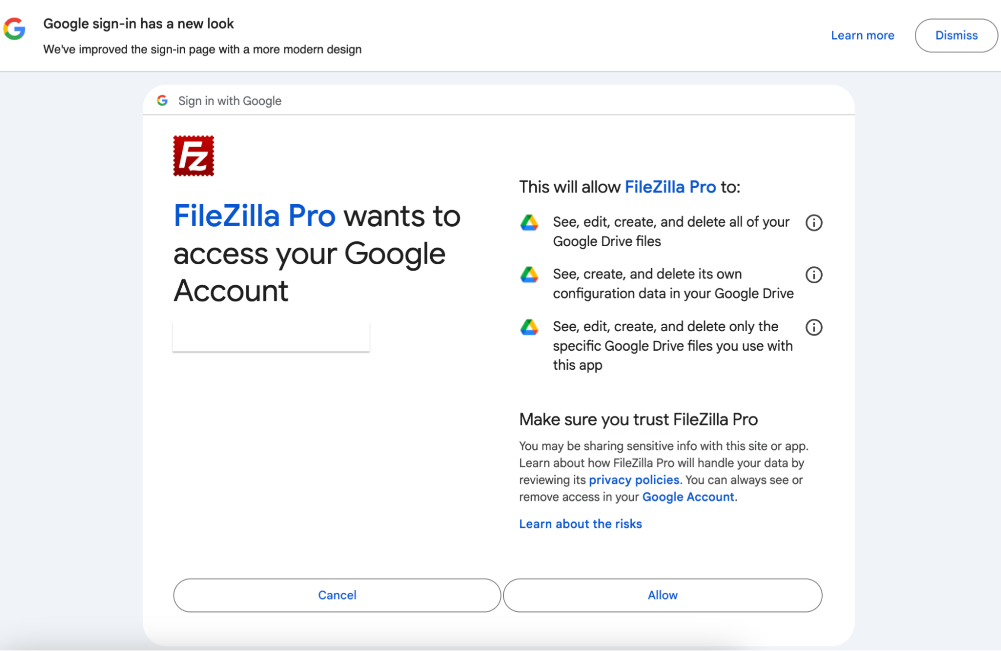 How to connect to Google Cloud Storage - FileZilla Pro
