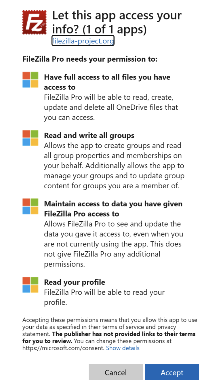 How to connect to Microsoft OneDrive - FileZilla Pro