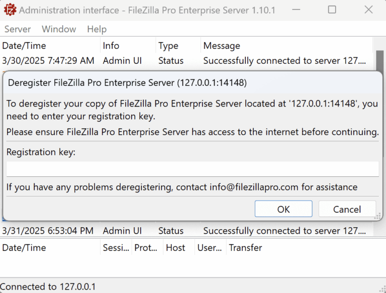 Server Registration Key How to Deregister FileZilla Pro Enterprise Server - FileZilla Pro